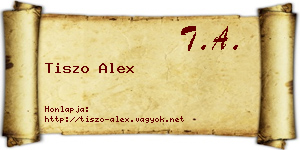 Tiszo Alex névjegykártya